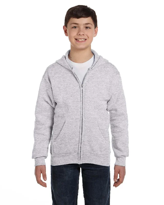 Blowout Deals Hanes Youth 50/50 Full-Zip Hoodie Sweatshirt | Ash