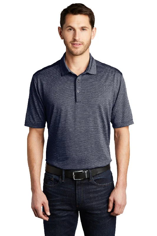 Price Rollback Port Authority Mens Shadow Stripe Moisture Wicking Short Sleeve Polo Shirt - River Navy Blue Price Rollback Port Authority Mens Shadow Stripe Moisture Wicking Short Sleeve Polo Shirt - River Navy Blue