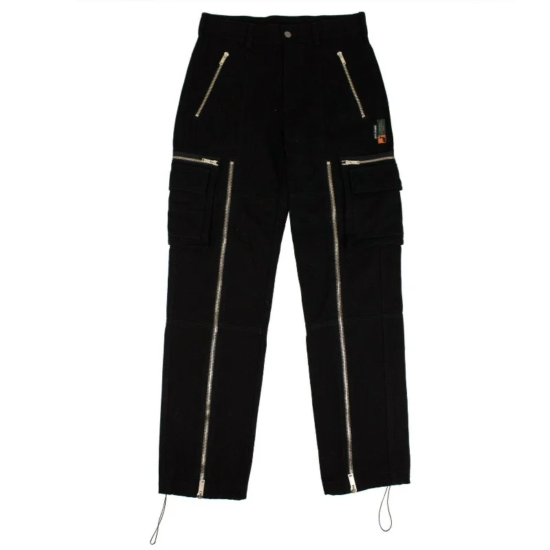 Take Advantage Men's Black Zip Embellished Straight Leg Pants