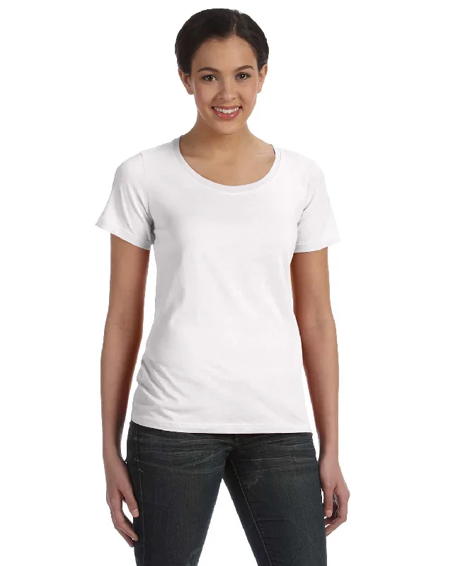 YEAR-End Clearance Anvil Ladies Sheer Scoop Neck T-Shirt | White