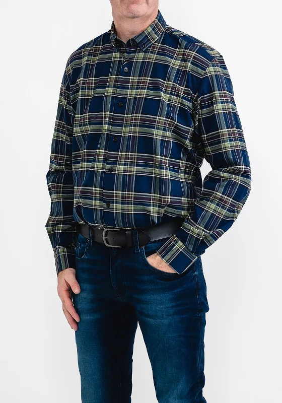 Clearance Sale 6th Sense Check Shirt, Navy & Green