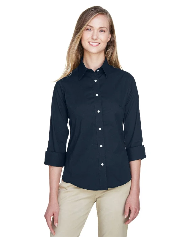 Incredible Offers Devon & Jones Ladies Stretch Poplin Blouse | Navy