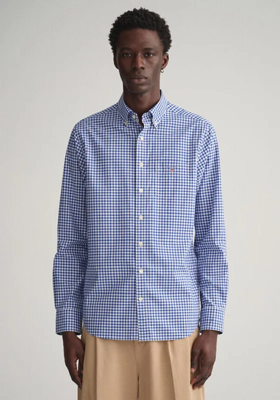 Instant Savings Gant Broadcloth Gingham Shirt, College Blue