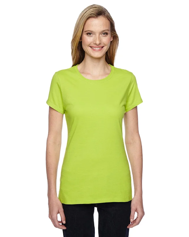 Crazy Deal Fruit of the Loom Ladies 100% Sofspun Cotton Junior Crew T-Shirt | Citrus Green