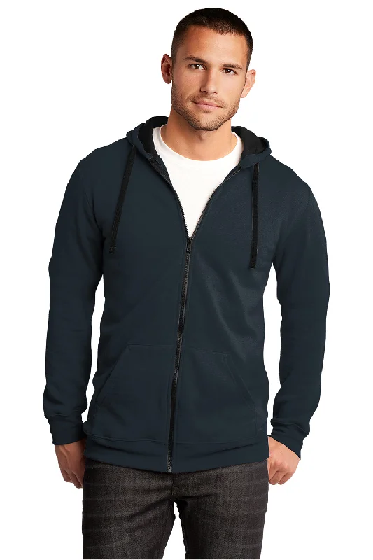 Bonus Offer District Mens The Concert Fleece Full Zip Hooded Sweatshirt Hoodie w/ Pockets - New Navy Blue Bonus Offer District Mens The Concert Fleece Full Zip Hooded Sweatshirt Hoodie w/ Pockets - New Navy Blue