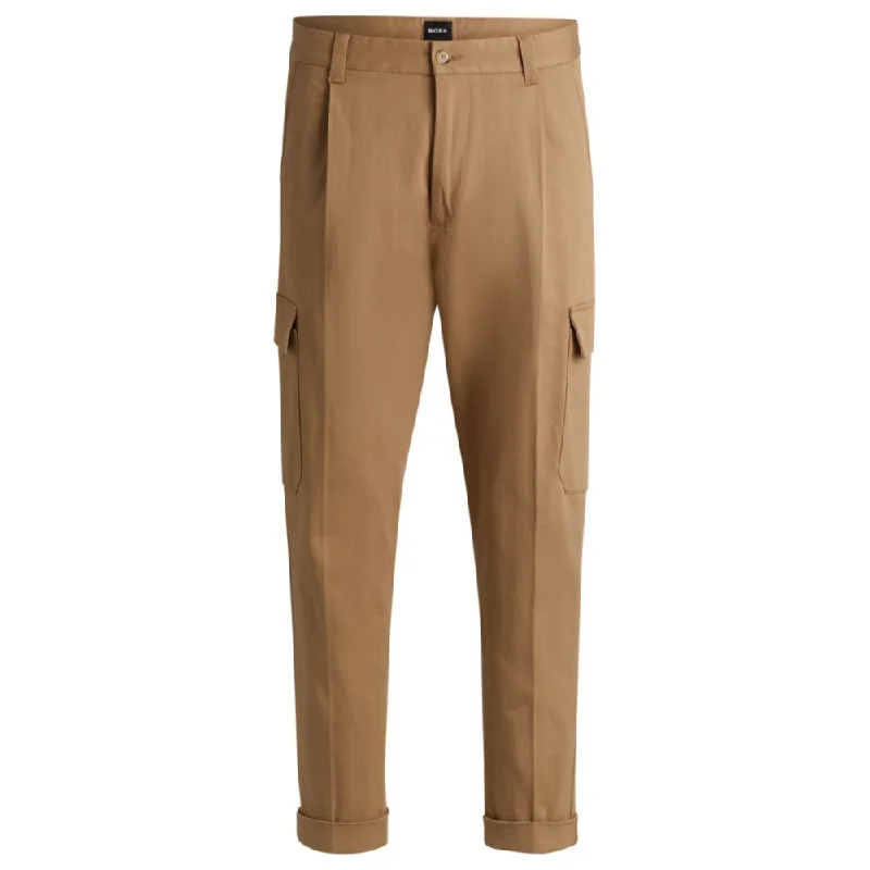 Weekend Discounts to Delight Tapered-fit cargo trousers in herringbone stretch cotton Weekend Discounts to Delight Tapered-fit cargo trousers in herringbone stretch cotton