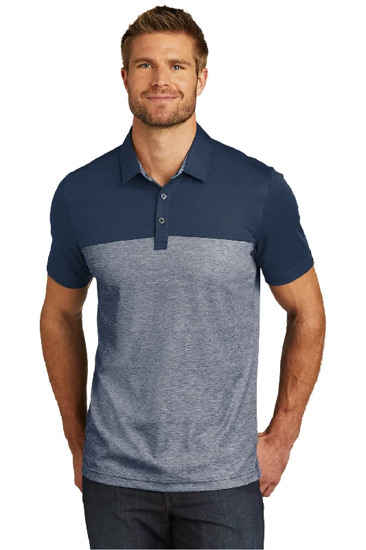Weekend Special TravisMathew Mens Oceanside Blocked Moisture Wicking Short Sleeve Polo Shirt - Blue Nights/Heather Blue Nights Weekend Special TravisMathew Mens Oceanside Blocked Moisture Wicking Short Sleeve Polo Shirt - Blue Nights/Heather Blue Nights