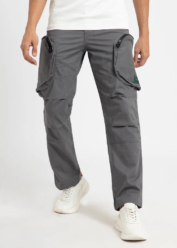 Price Drop Gris Gray Zipper Cargo Pant