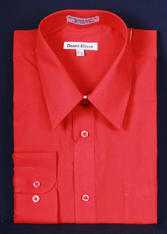 Mega Sale Men's Red Long Sleeve Dress Shirt