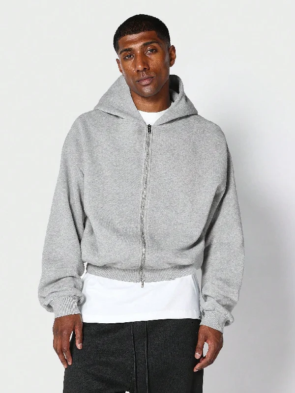 Deal Dash Crop Fit Zip Through Essential Hoodie