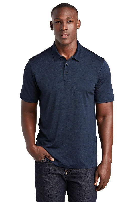 Closeout Sale Sport-Tek Mens Endeavor Moisture Wicking Short Sleeve Polo Shirt - Heather Dark Royal Blue Closeout Sale Sport-Tek Mens Endeavor Moisture Wicking Short Sleeve Polo Shirt - Heather Dark Royal Blue