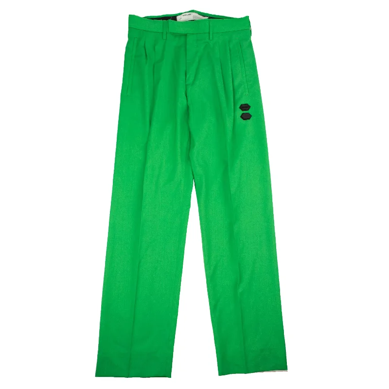 Special Discount Green Straight-Leg Tailored Pants