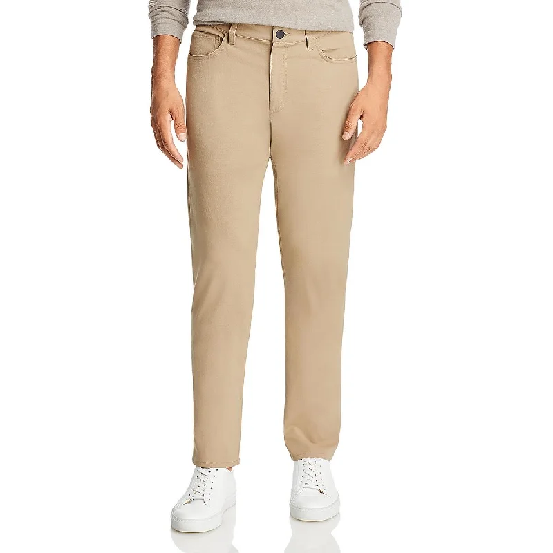 Crazy Deal Mens Mid-Rise Cotton Blend Straight Leg Pants