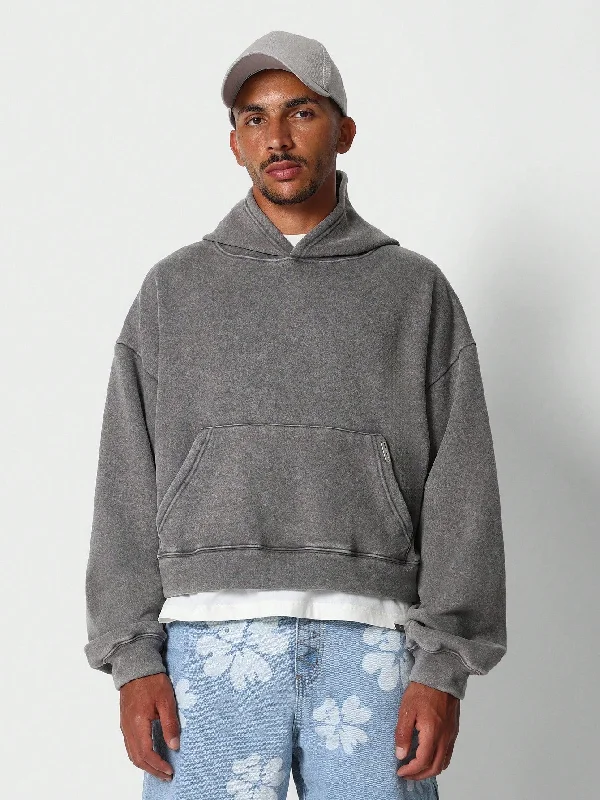 Midnight Madness Crop Fit Overhead Washed Hoodie