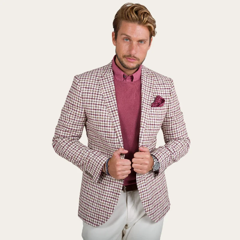 Unbeatable Deal Red Malfile Gingham Check Jacket