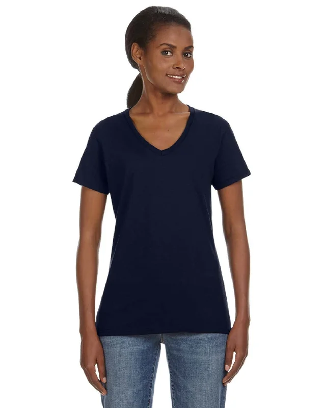 Year-End Sale Anvil Ladies Lightweight V-Neck T-Shirt | Navy