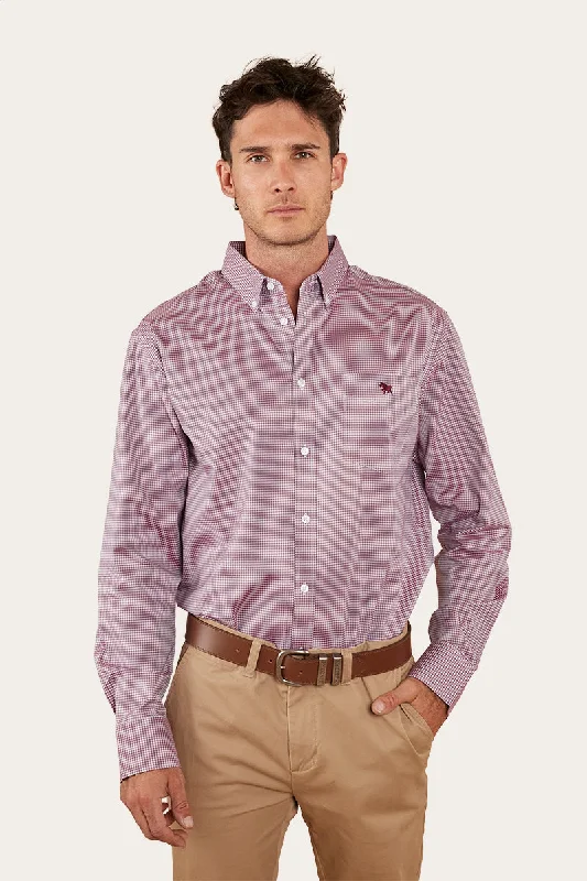 Lowest Price Heritage Mens Check Dress Shirt - Burgundy