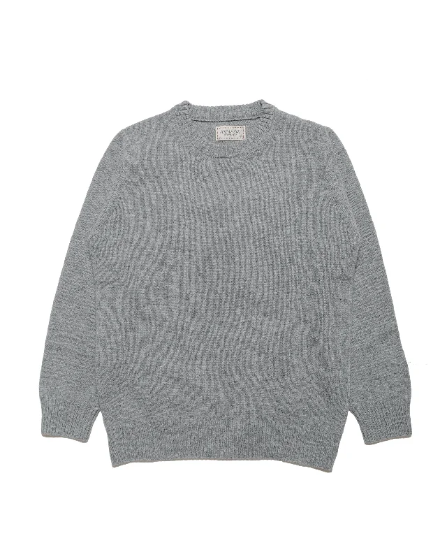 Weekend Discounts to Enjoy The Real McCoy's MC21114 Wool Crewneck Sweater Grey