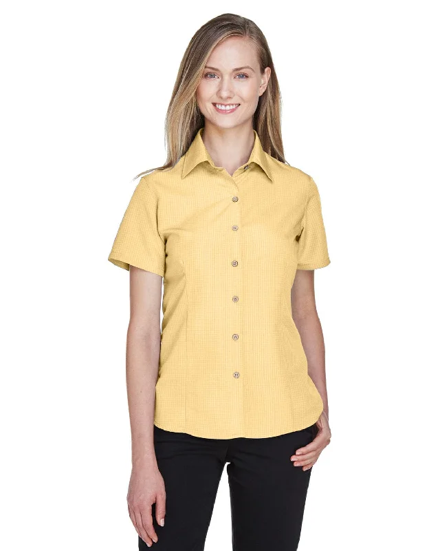 Bonus Savings Harriton Ladies Barbados Textured Camp Shirt | Pineapple