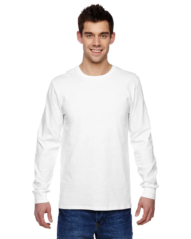 Great Deal Fruit of the Loom 100% Sofspun Cotton Long Sleeve T-Shirt | White