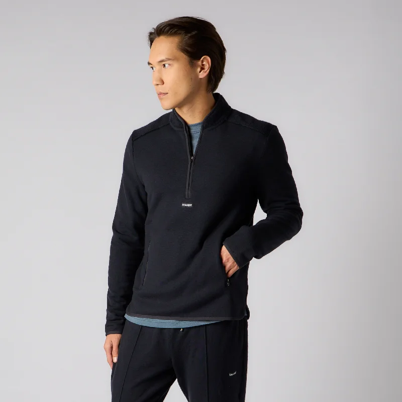 Major Savings Wool Terry Quarter Zip Pullover - Men's, Black