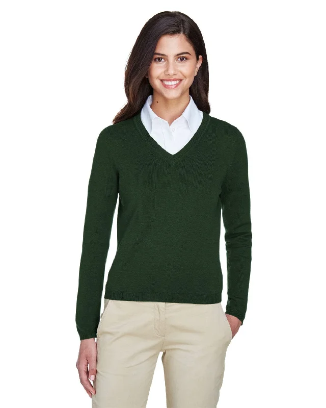 Flash Deals Devon & Jones Ladies V-Neck Sweater | Forest
