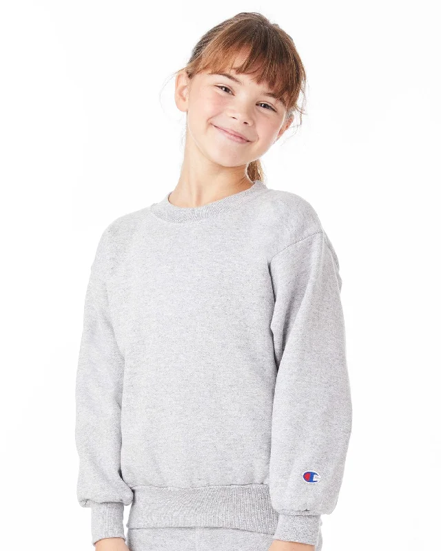 While Supplies Last Champion Youth 50/50 EcoSmart Crewneck Sweatshirt | Light Steel