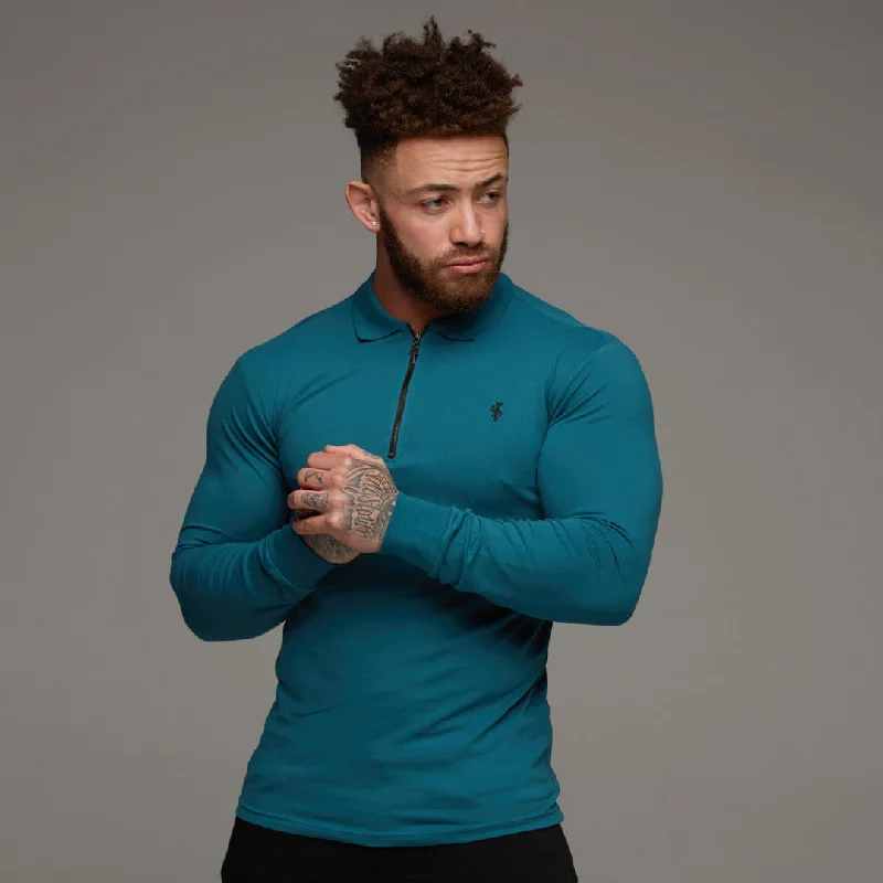 Stock Clearance Father Sons Classic Teal Zipped Polo Long Sleeve Shirt - FSH107 (LAST CHANCE) Stock Clearance Father Sons Classic Teal Zipped Polo Long Sleeve Shirt - FSH107 (LAST CHANCE)