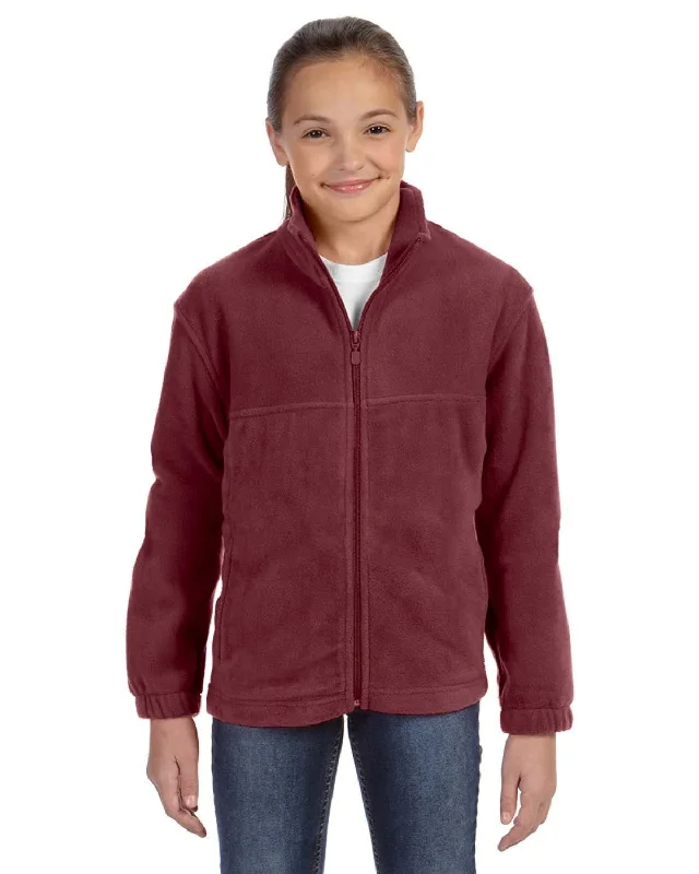 Grand Opening Sale Harriton Youth Full-Zip Fleece | Wine