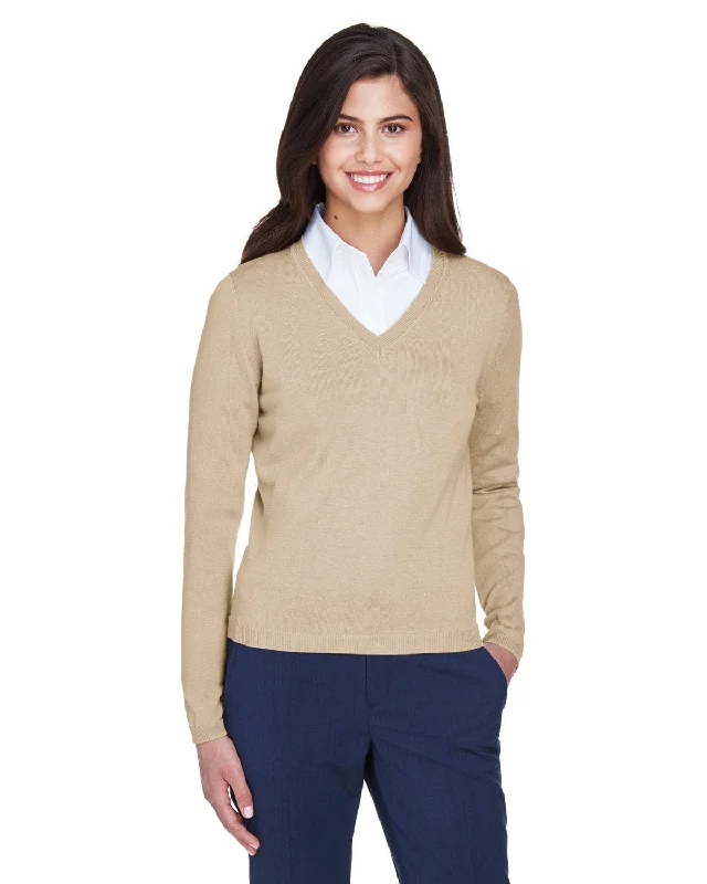 Great Bargains Devon & Jones Ladies V-Neck Sweater | Stone