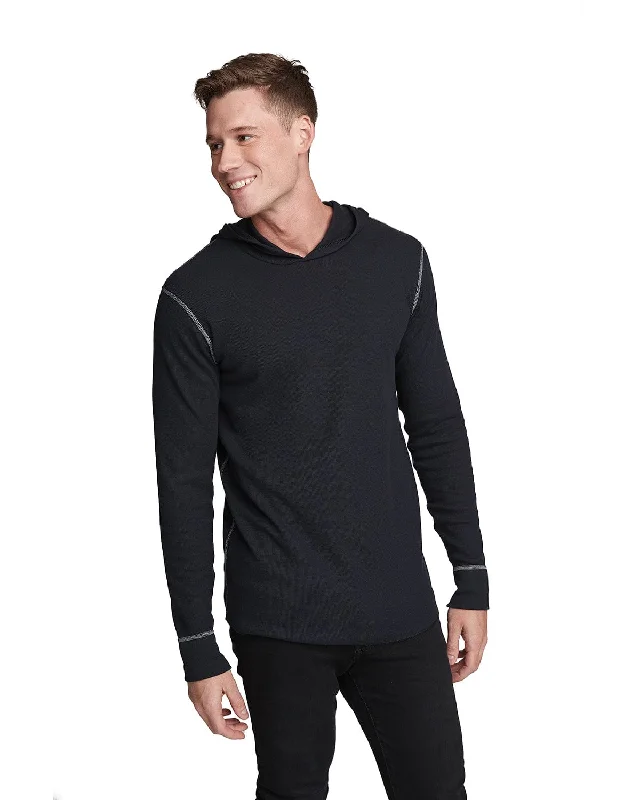 Super Bargain Next Level Adult Thermal Hoody | Black/ Gray