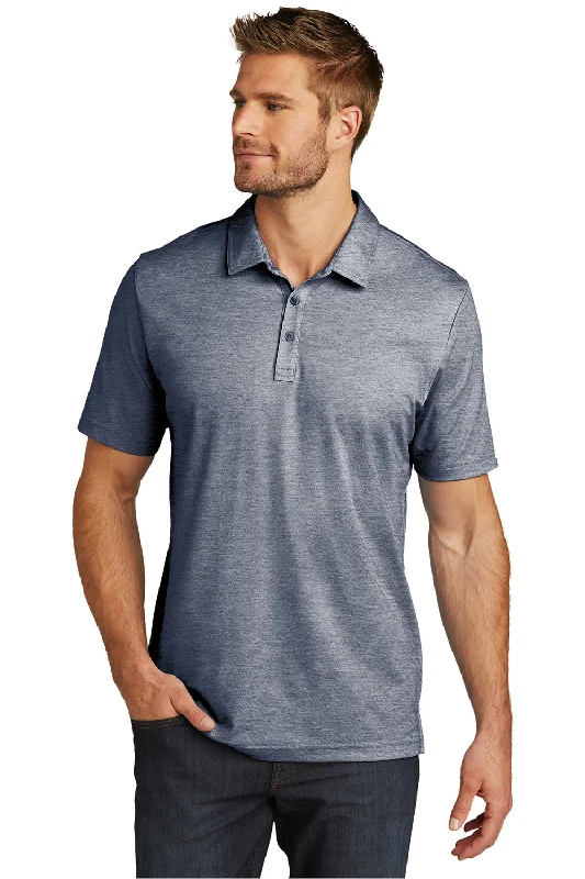 Clearance Event TravisMathew Mens Oceanside Moisture Wicking Short Sleeve Polo Shirt - Heather Blue Nights Clearance Event TravisMathew Mens Oceanside Moisture Wicking Short Sleeve Polo Shirt - Heather Blue Nights