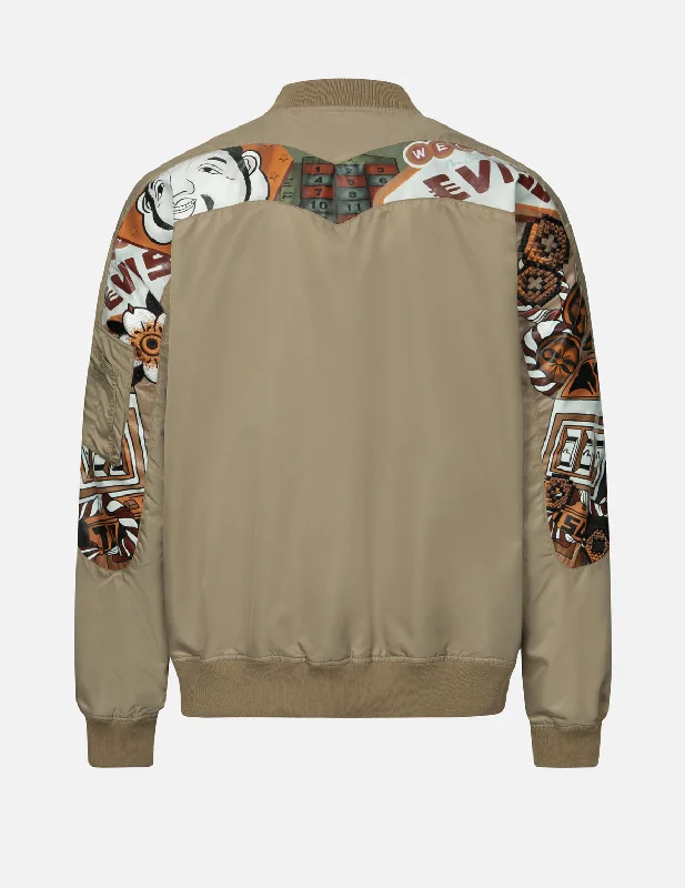 Best Bargains "Virtual Vacation" Daicock Print Loose Fit Bomber Jacket