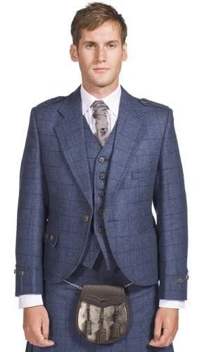 Sale Alert Luxury Argyle Tweed Kilt Jacket & 5 Button Waistcoat Made to Order