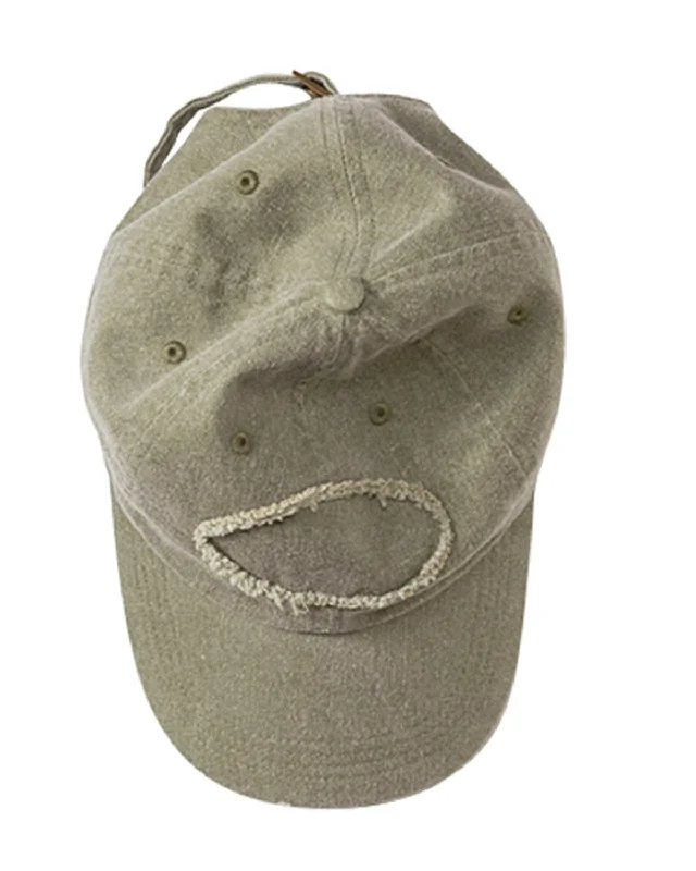 Best Seller Authentic Pigment Raw Edge Patch Baseball Cap | Khaki