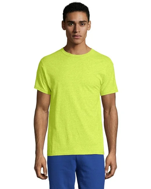 Clearance Items Hanes Unisex X-Temp Performance T-Shirt | Neon Lemon Hthr
