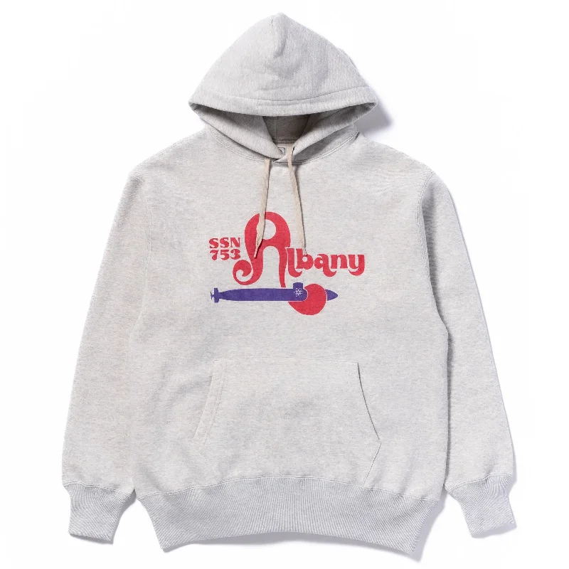 Blowout Sale MILITARY PRINT HOODED SWEATSHIRT / USS ALBANY