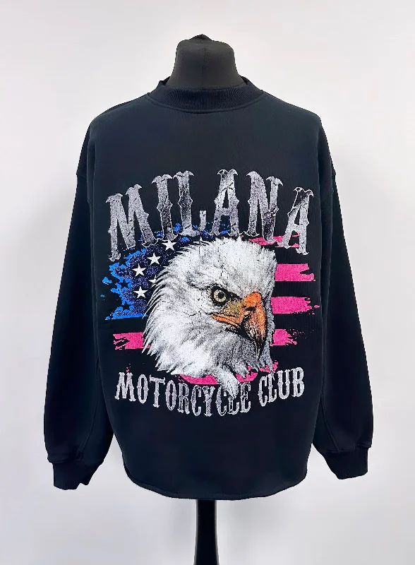 Price Drop Alert Black Heavyweight Vintage Open Hem Sweatshirt.