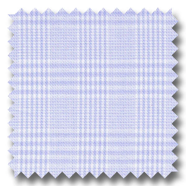 Midnight Madness Light Blue Check 200 2Ply Broadcloth - Custom Dress Shirt