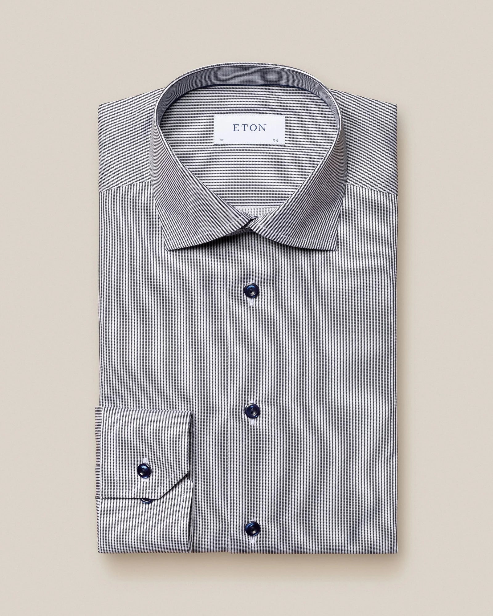 Super Bargain Navy Blue Twill Slim Fit Shirt - ETON