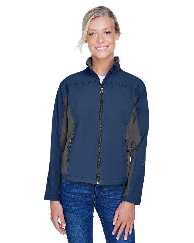 Weekend Bargains to Savor Devon & Jones Ladies Soft Shell Colorblock Jacket | Navy/ Dk Chrcoal