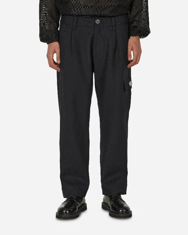 Weekend Bargains to Love Merino Piston Pleated Patch Cargo Pants Black