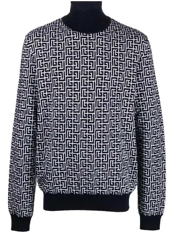 Weekend Specials to Grab Monogram-Intarsia Roll-Neck Jumper