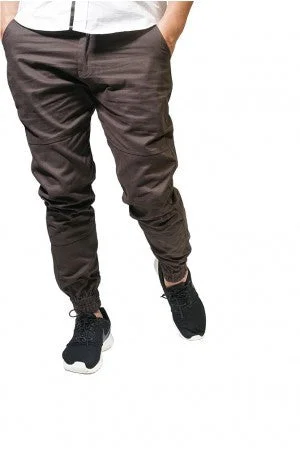 Hurry In Jogger Pants Slim Cut In Brown