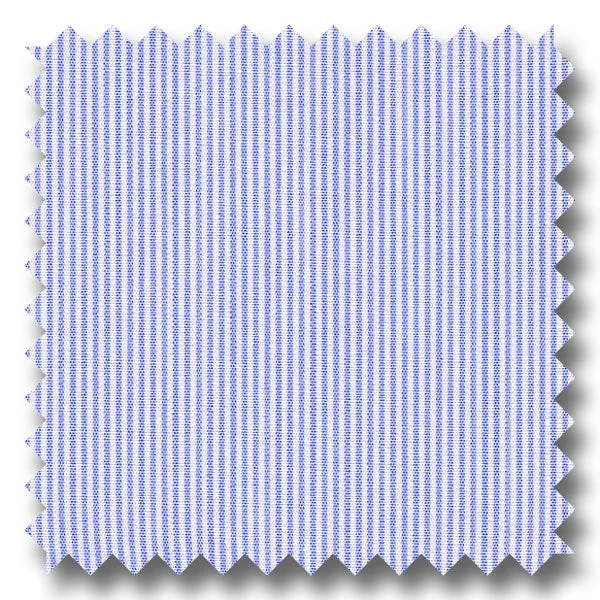 Value Deals Medium Blue Mini Stripe 200 2Ply Broadcloth - Custom Dress Shirt