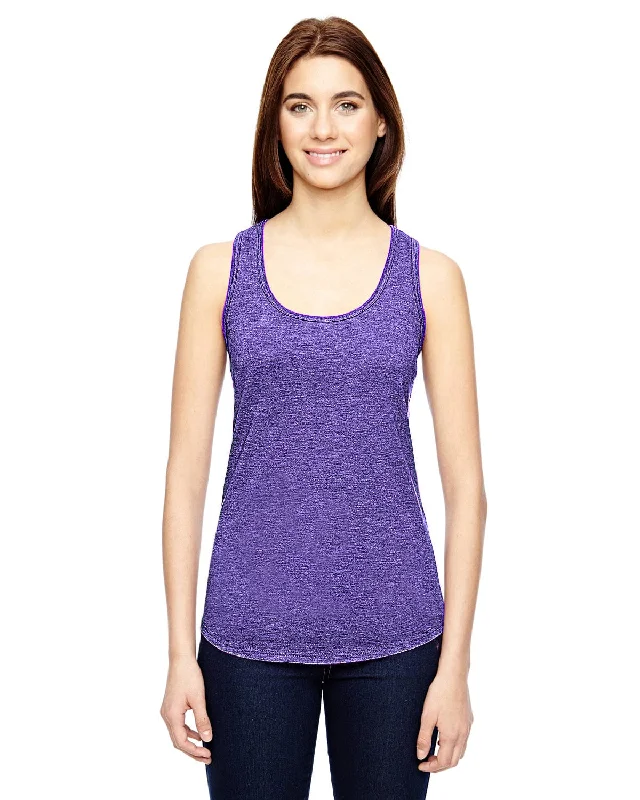 Pay Less Anvil Ladies Triblend Racerback Tank | Heather Purple