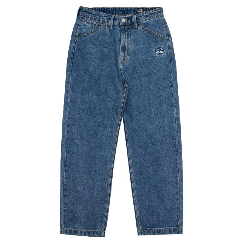 Steals and Deals Krooked Eyes Denim Twill Pants - Med Stone Wash