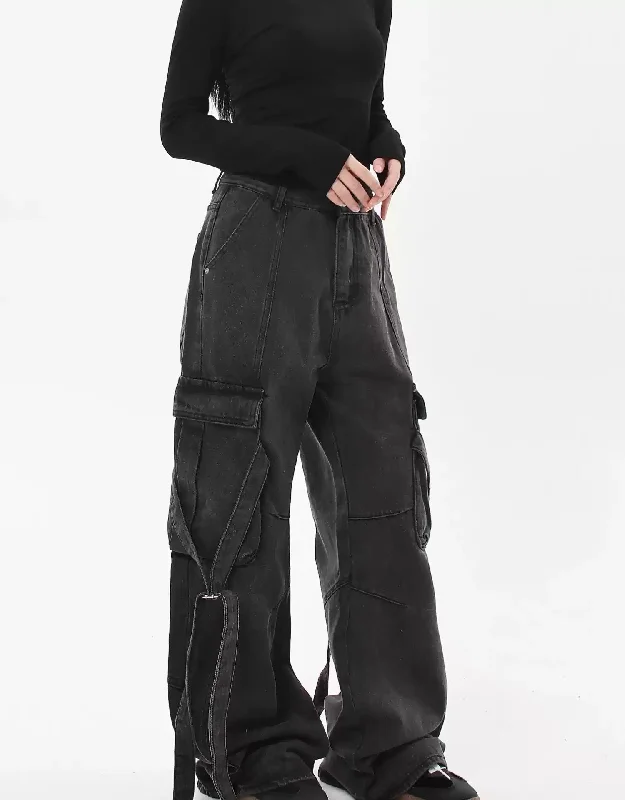 Amazing Value Strapped Pockets Cargo Jeans