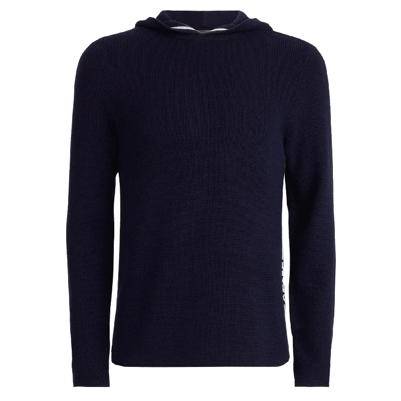 Weekend Offers That Shine Waffle Stitch Merino Wool Hoodie Twilight - AW24