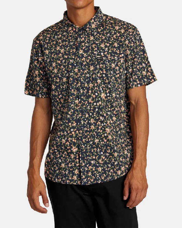 Price Meltdown Botanical Short Sleeve Woven - Navy Marine